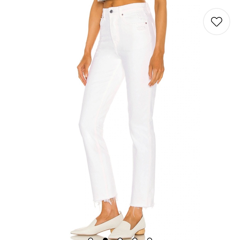 GRLFRND Straight Leg White Jeans